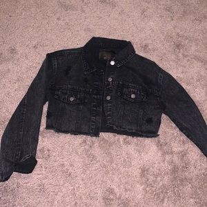 black cropped jean jacket